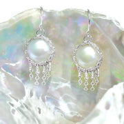 Pearl Jellyfish Dangle Earrings In Silver