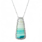 Petrified Opalized Wood Necklace in Silver