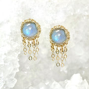 Labradorite Jellyfish Post Earrings In Gold
