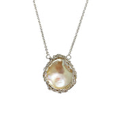 Keshi Pearl Necklace In Silver