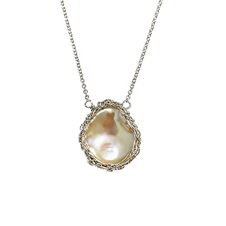 Keshi Pearl Necklace In Silver