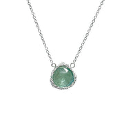 Moss Aquamarine Necklace In Silver