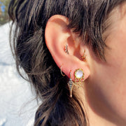 Moonstone Jellyfish Post Earrings In Gold