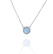 New Moon Moonstone Necklace In Silver