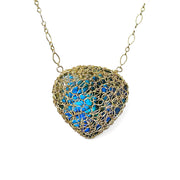 Labradorite Lg Pear Necklace In Gold