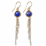 Lapis Lazuli Boho Earrings In Gold