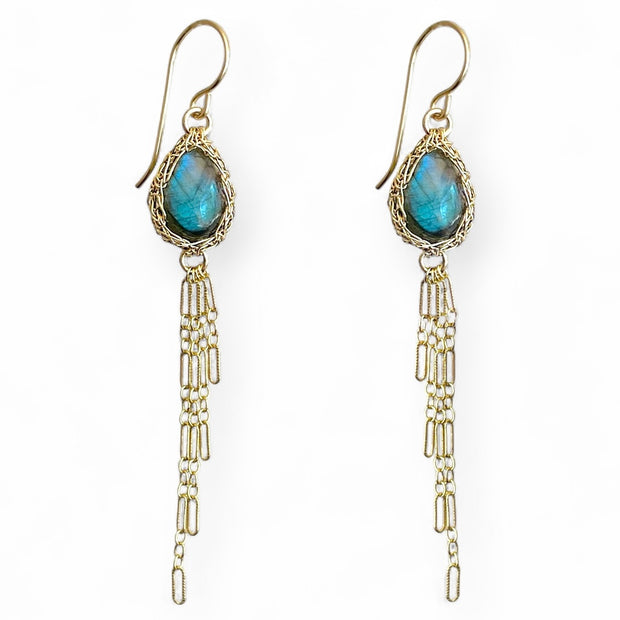 Sierra Labradorite Earrings In Gold