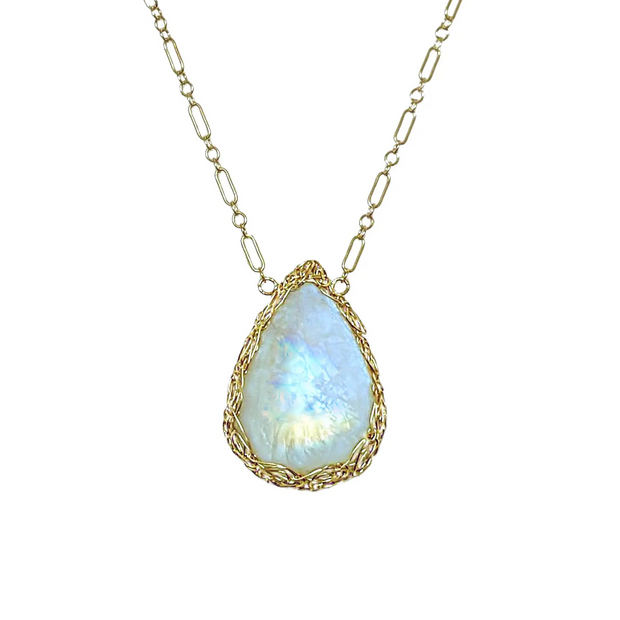 Sierra Medium Moonstone Necklace in Gold