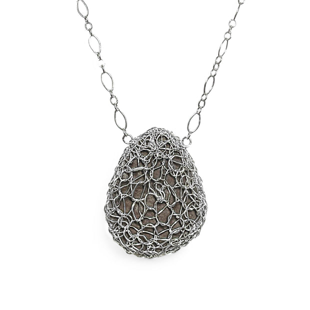 Royston Ribbon Organic Necklace In Silver