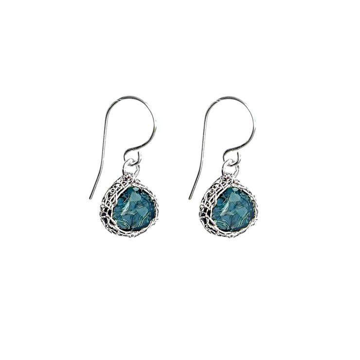 London Blue Topaz Teardrop Earrings in Silver