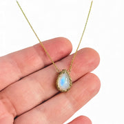 Sierra small Moonstone Necklace in Silver