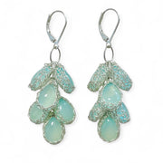 Aqua Chalcedony Cascade Earrings In Silver