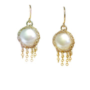Pearl Jellyfish Dangle Earrings In Gold
