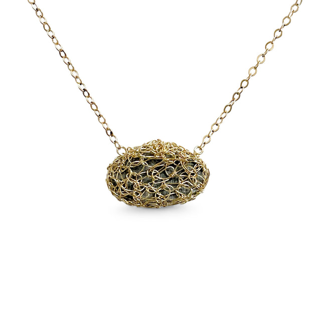 Variscite Oval Necklace In Gold