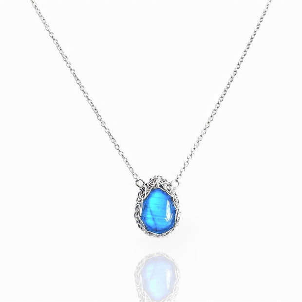 Sierra Small Labradorite Necklace in Silver