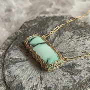 Variscite bar necklace in gold
