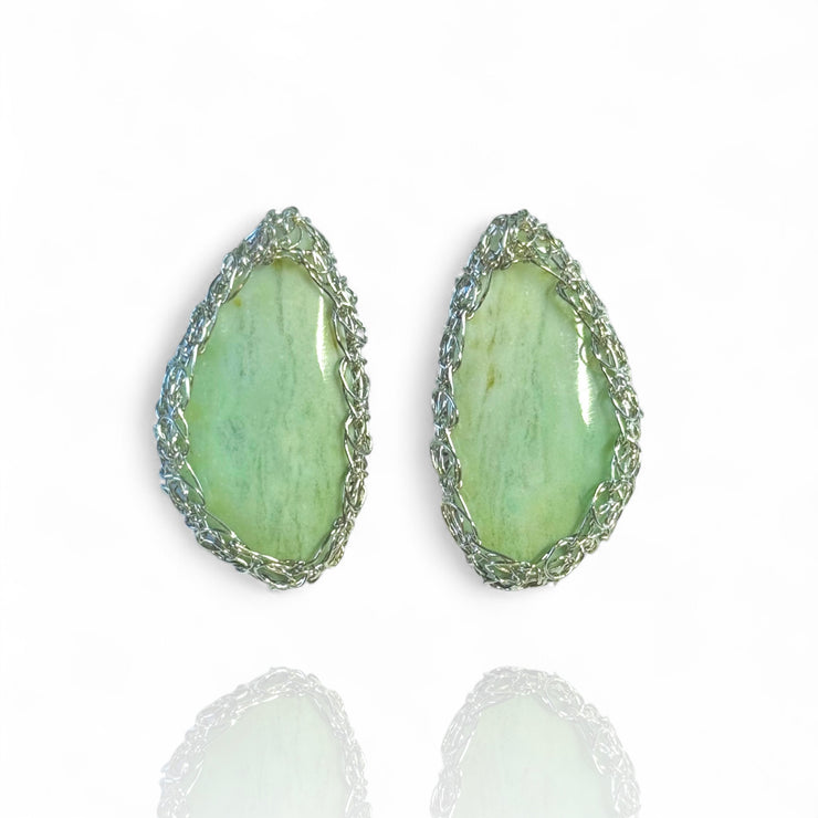 Ocean Post Earrings in Silver