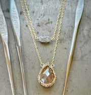 14kt Salt & Pepper Diamond Barrel Neckla