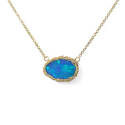 Boulder Opal Oval Necklace In Gold