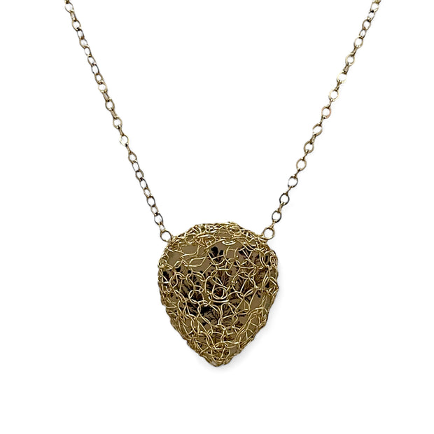 Dendritic Agate Fern Necklace In Gold