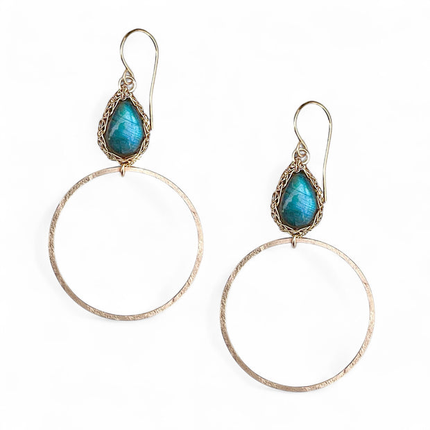 Sierra Labradorite Hoops In Gold