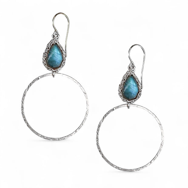 Sierra Labradorite Hoops In Silver
