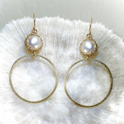 Ivory Pearl Hoops In Gold
