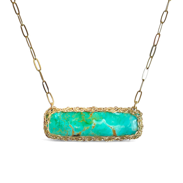 Royston Turquoise Horizon Necklace In Gold