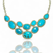 Natural Turquoise Queen’s Necklace in Gold