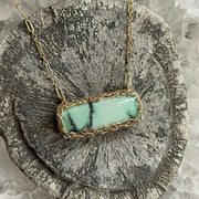 Variscite bar necklace in gold