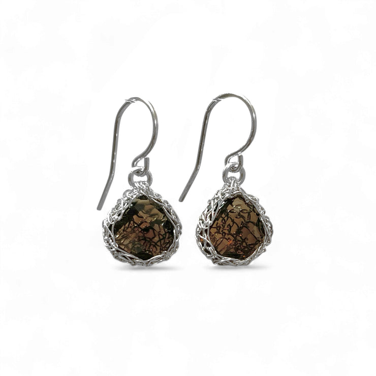 Smoky Quartz Teardrop Earrings in Silver