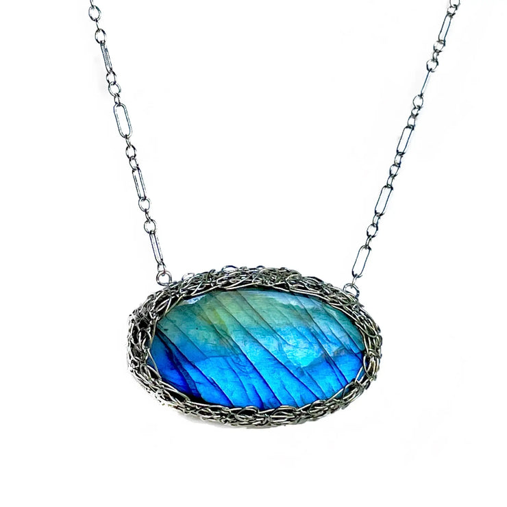 Haumea Labradorite Necklace in Silver