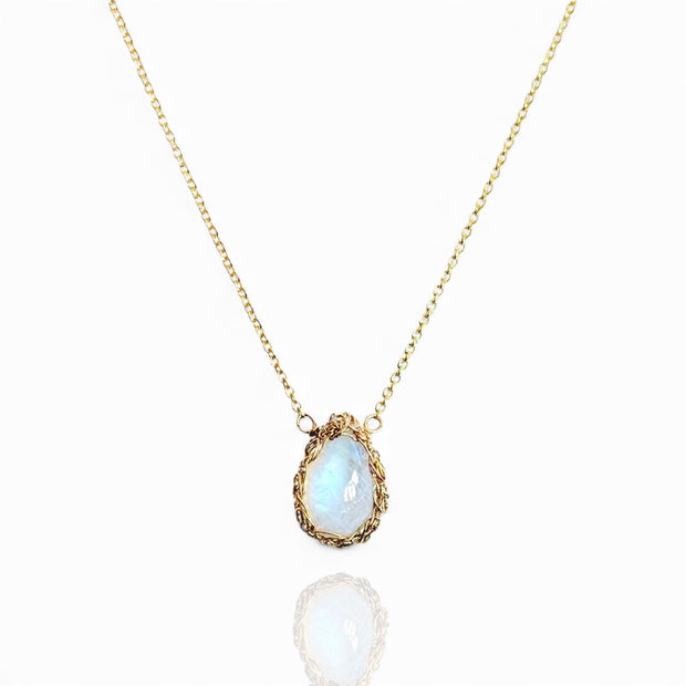Sierra Small Moonstone Necklace in Gold