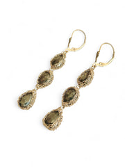 Trinity Pyrite Earrings in Gold