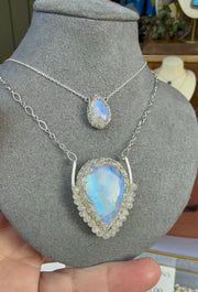 Moonstone Drop In the Ocean in Silver