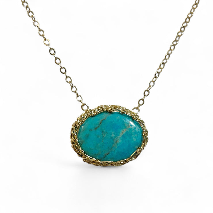 Nacozari Turquoise Haumea Necklace In Gold