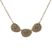 Triple Tanzanite Oval Necklace In Gold