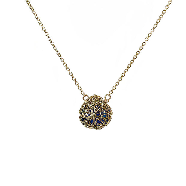 Kyanite Teardrop Necklace in Gold
