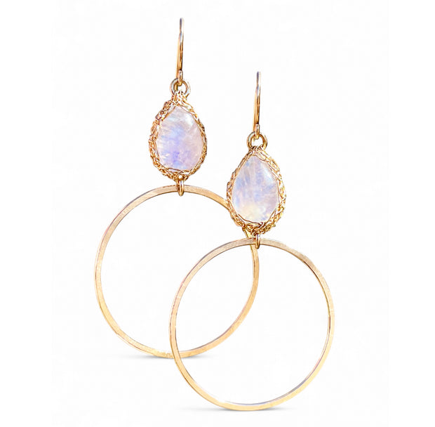 Sierra Moonstone Hoops In Gold