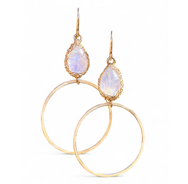 Sierra Moonstone Hoops In Gold