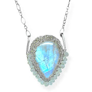 Moonstone Drop In the Ocean in Silver