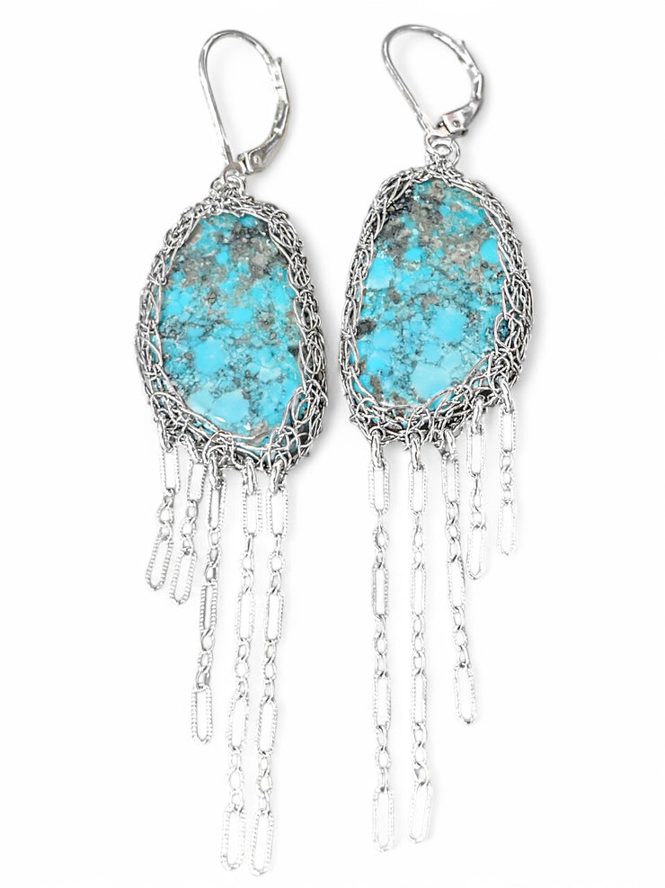 Kingman Turquoise Earrings In Silver
