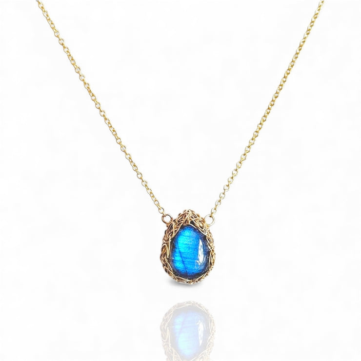 Sierra Small Labradorite Necklace in Gold