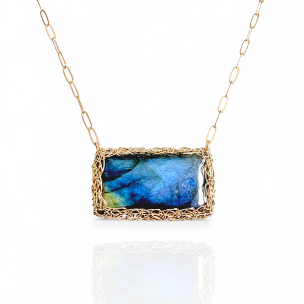 Horizon Labradorite Necklace in Gold
