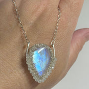 Moonstone Drop In the Ocean in Silver