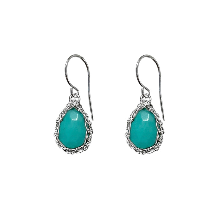 Turquoise Teardrop Earrings in Silver