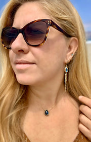 Small Labradorite Teardrop Necklace In Gold