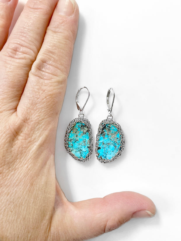 Kingman Turquoise Earrings In Silver