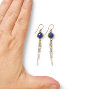 Lapis Lazuli Boho Earrings In Gold