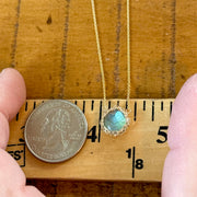 Small Labradorite Teardrop Necklace In Gold
